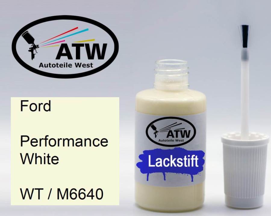 Ford, Performance White, WT / M6640: 20ml Lackstift, von ATW Autoteile West.
